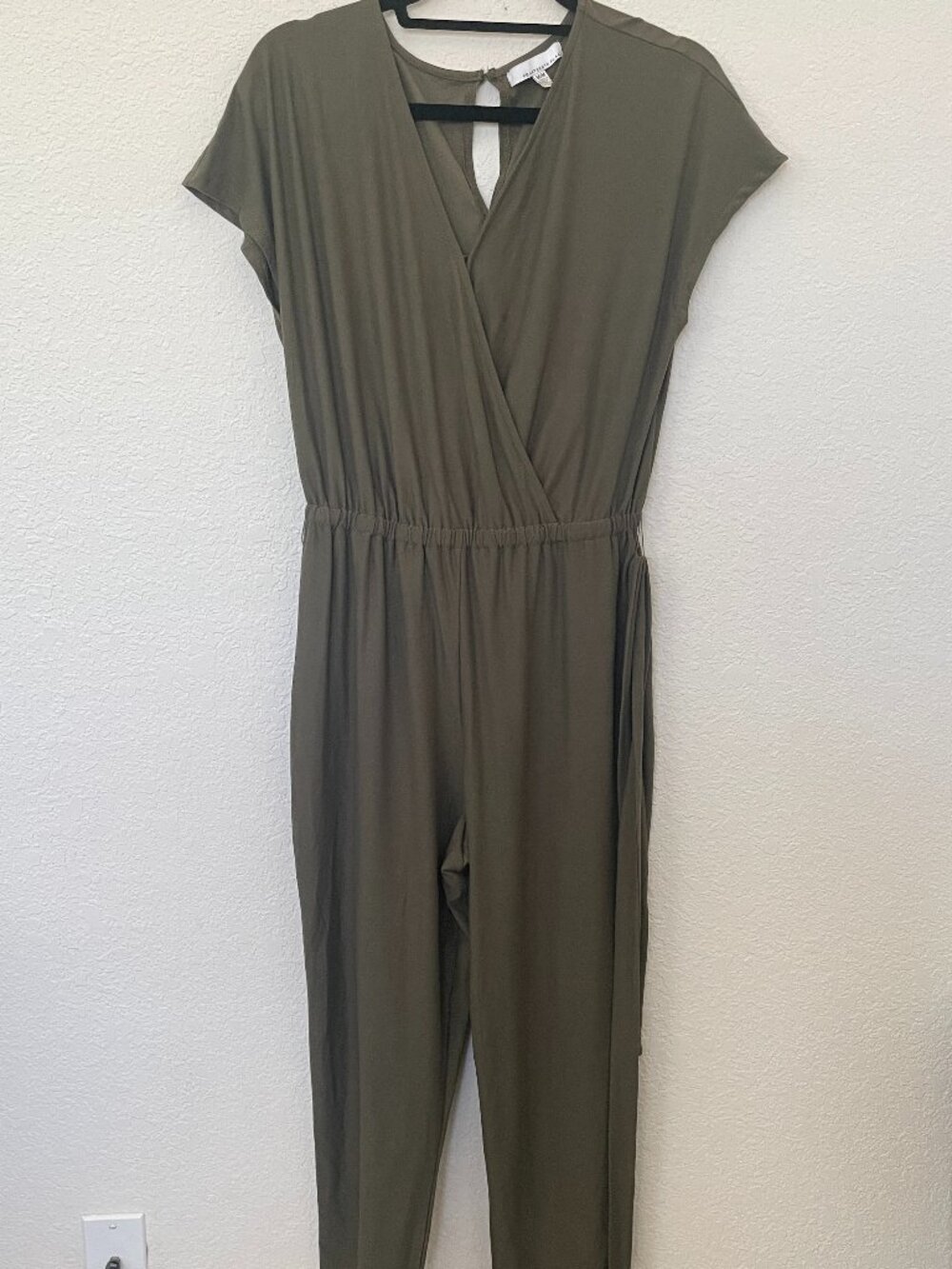 Fourteenth Place Olive Green Wrap Jumpsuit Size M | Tie Waist Utility Style